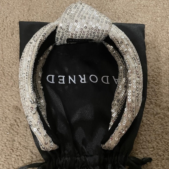 Adorned new sequined head band & Large adorned scrunchie - Picture 2 of 6